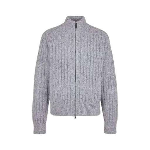 Zip-Up Ribbed Cardigan