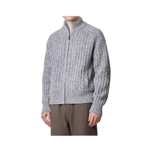 Zip-Up Ribbed Cardigan