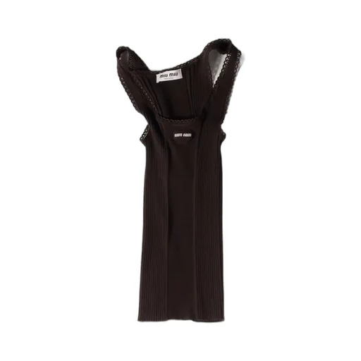 Miu Miu Striped Ribbed Vest