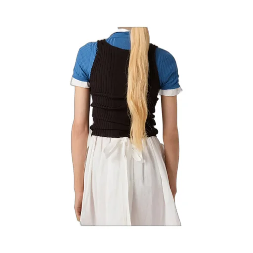 Miu Miu Striped Ribbed Vest
