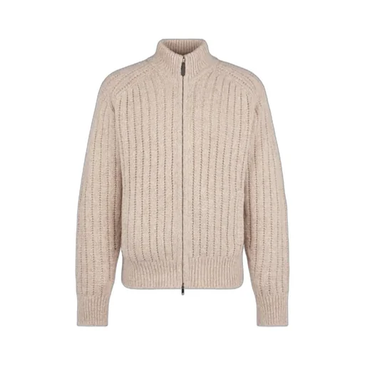 Zip-Up Ribbed Cardigan