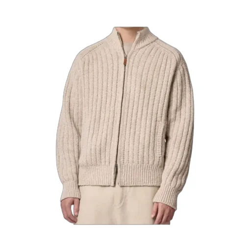Zip-Up Ribbed Cardigan