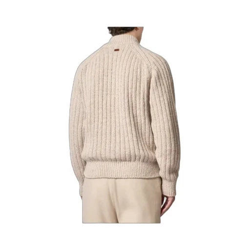Zip-Up Ribbed Cardigan