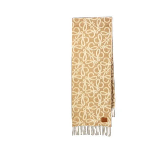 Loewe Anagram Intarsia Fringed Scarf