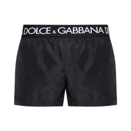 Dolce & Gabbana Logo Waistband Swim Shorts