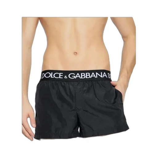 Dolce & Gabbana Logo Waistband Swim Shorts