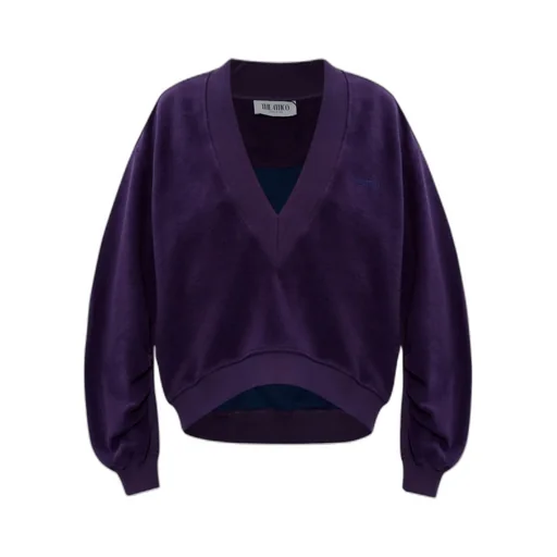 The Attico V-Neck Logo Detail Sweatshirt