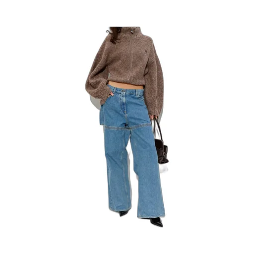 The Attico High-Waisted Wide-Leg Jeans