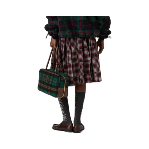 Tartan Patchwork Midi Skirt