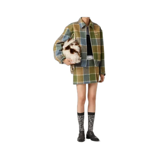 Checked Blouson Jacket