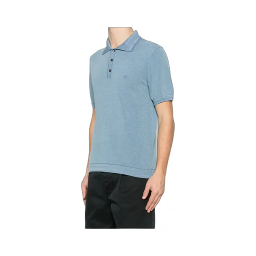 Etro Logo Embroidered Pique Polo Shirt