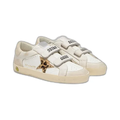 Golden Goose Kids Old School Leopard-Print Star Patch Sneakers