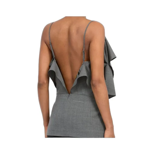 Mm6 Maison Margiela Sleeveless Ruffled Strap Top