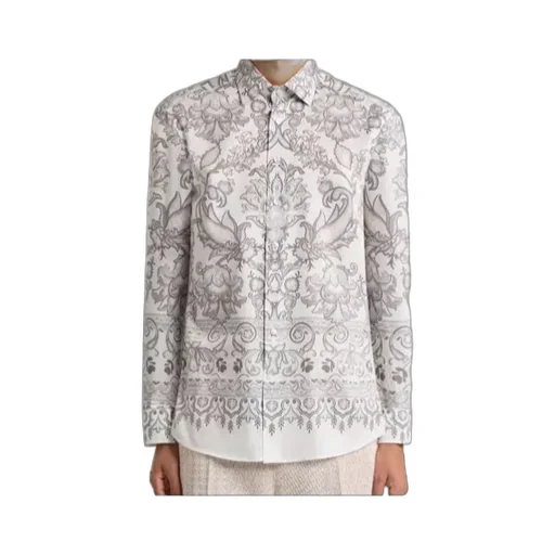 Cotton Shirt With Placed Print