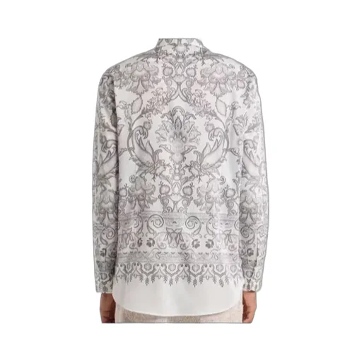 Cotton Shirt With Placed Print