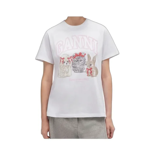 Ganni Animals Print T-Shirt