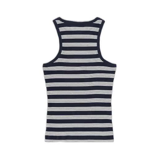Ganni Sleeveless Striped Ribbed Tank Top