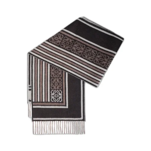 Loewe Anagram Jacquard Fringed Scarf
