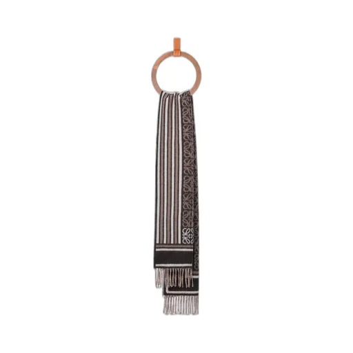 Loewe Anagram Jacquard Fringed Scarf