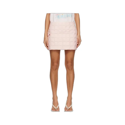 Nylon Quilted Mini Skirt
