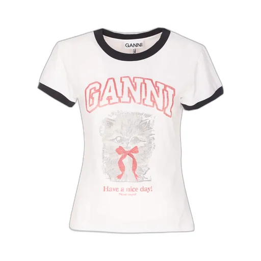 Ganni Cropped Kitty T-Shirt