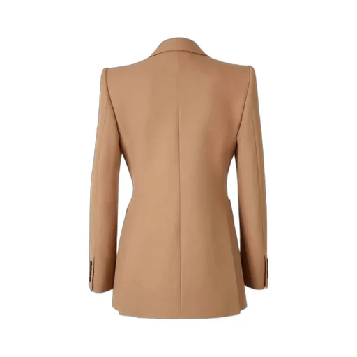 Peak-Lapel Button Wool Blazer