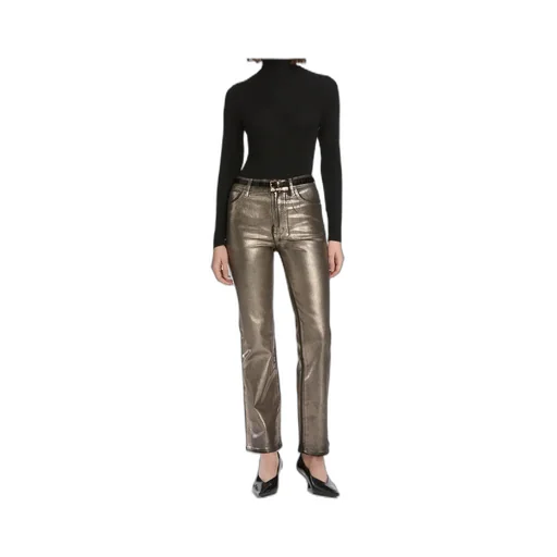 Frame High-Waist Straight-Leg Jeans