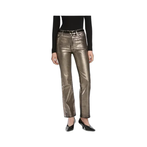 Frame High-Waist Straight-Leg Jeans