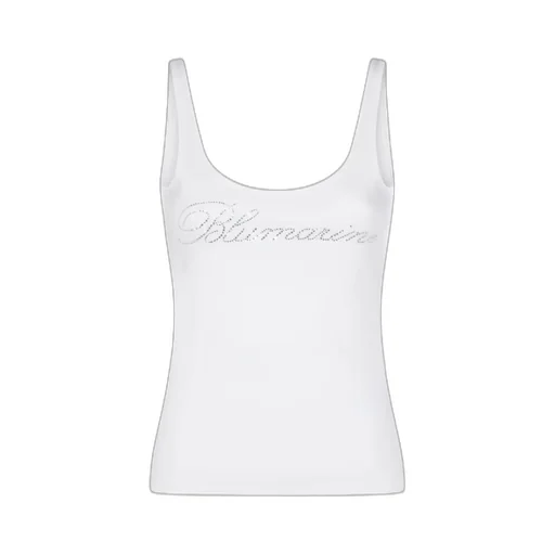 Blumarine Logo-Embellished Ribbed Top