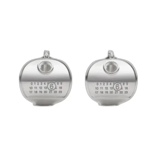 Mm6 Maison Margiela Logo Engraved Earrings