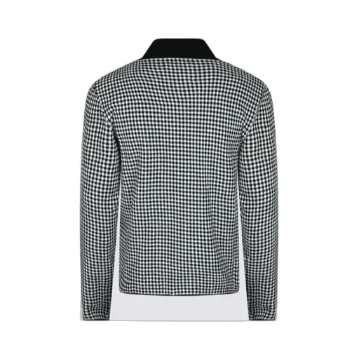 Jil Sander Houndstooth Pointed Collar Zip-Up Shirt