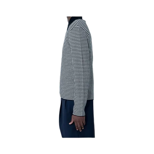 Jil Sander Houndstooth Pointed Collar Zip-Up Shirt