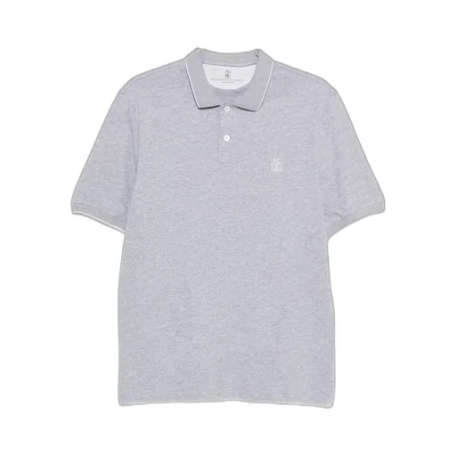 Brunello Cucinelli Logo-Embroidered Short-Sleeved Polo Shirt