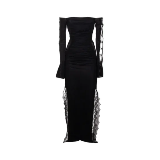 Blumarine Lace-Detailed Ruched Dress