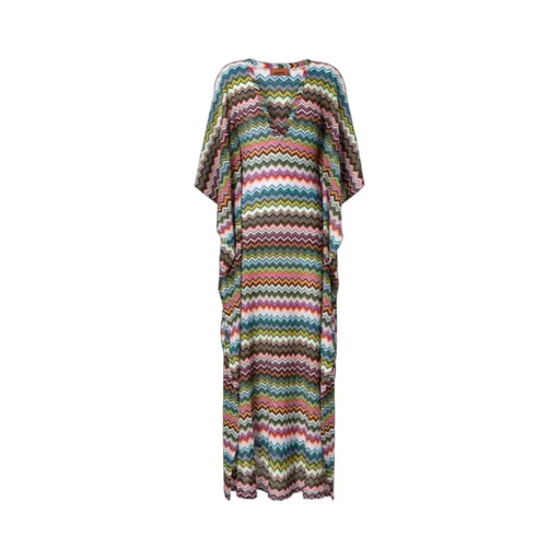 Missoni Micro Pixel-Effect Zigzag Pattern Long Caftan