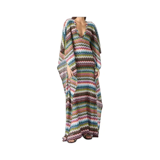 Missoni Micro Pixel-Effect Zigzag Pattern Long Caftan