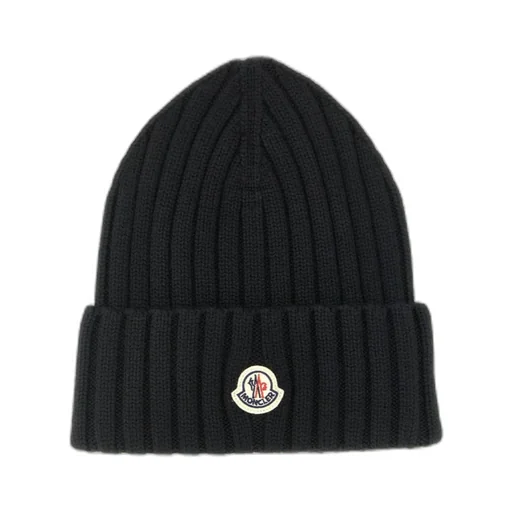 Moncler Logo Patch Ribbed Beanie