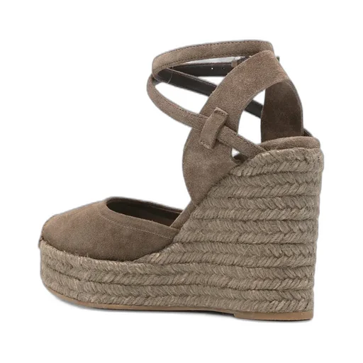 Brunello Cucinelli Exquisite Lace-Up Wedge Espadrilles