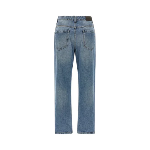 Brunello Cucinelli Logo Patch Straight Leg Jeans