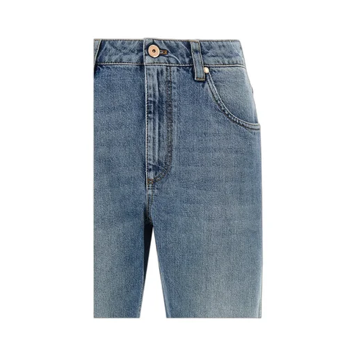 Brunello Cucinelli Logo Patch Straight Leg Jeans