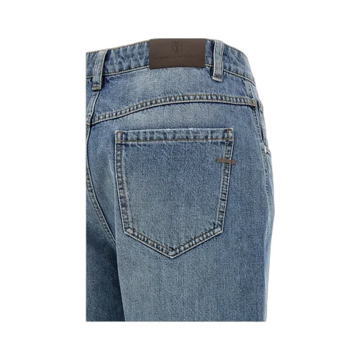 Brunello Cucinelli Logo Patch Straight Leg Jeans