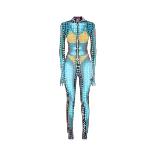 Printed Zipper Jumpsuit