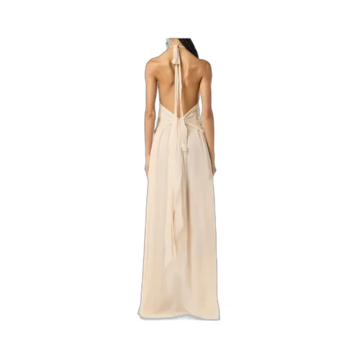 Blumarine V-Neck Open-Back Dress