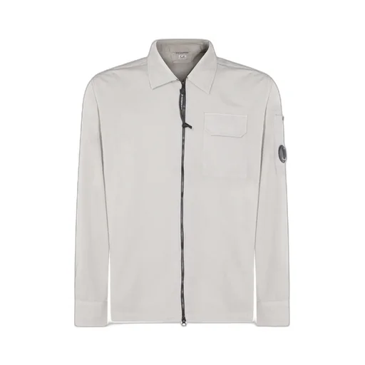 C.P. Company Logo Plaque Zipped Shirt