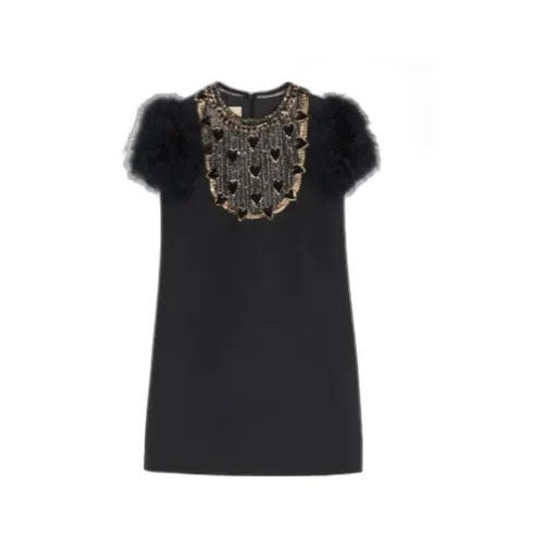 Embroidered-Hearts Mini Dress