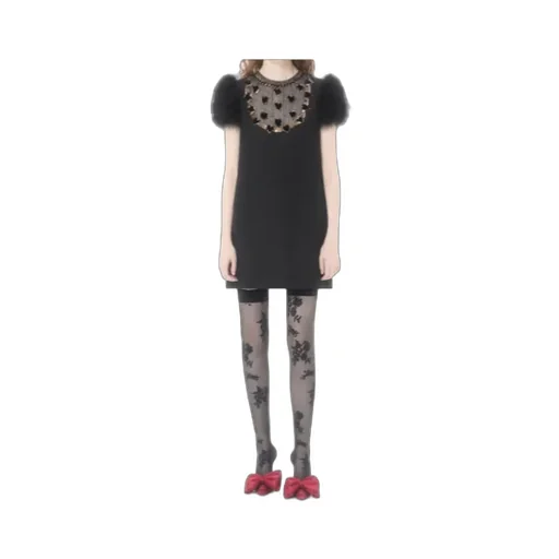 Embroidered-Hearts Mini Dress