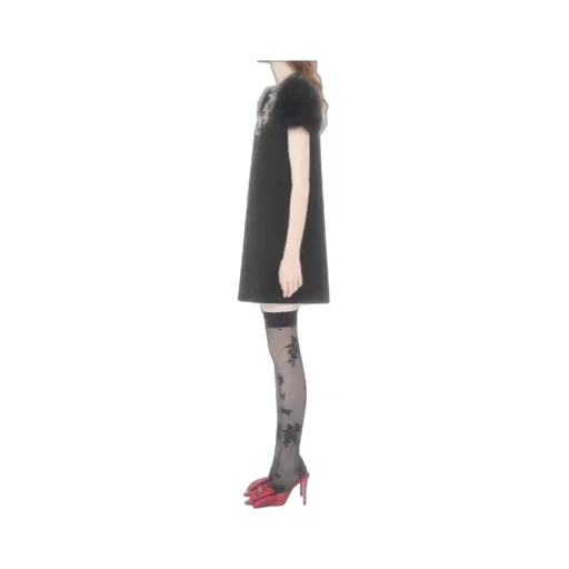 Embroidered-Hearts Mini Dress