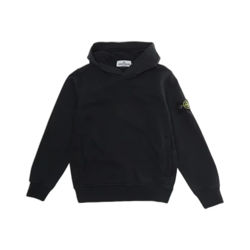 Stone Island Junior Long Sleeved Logo Patch Hoodie