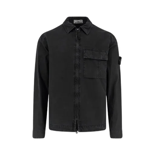 Stone Island Logo Patch Pocket Detail Shirt