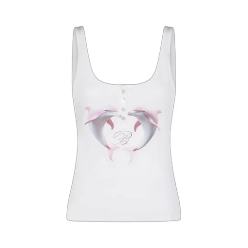 Blumarine Logo-Embellished Sleeveless Top